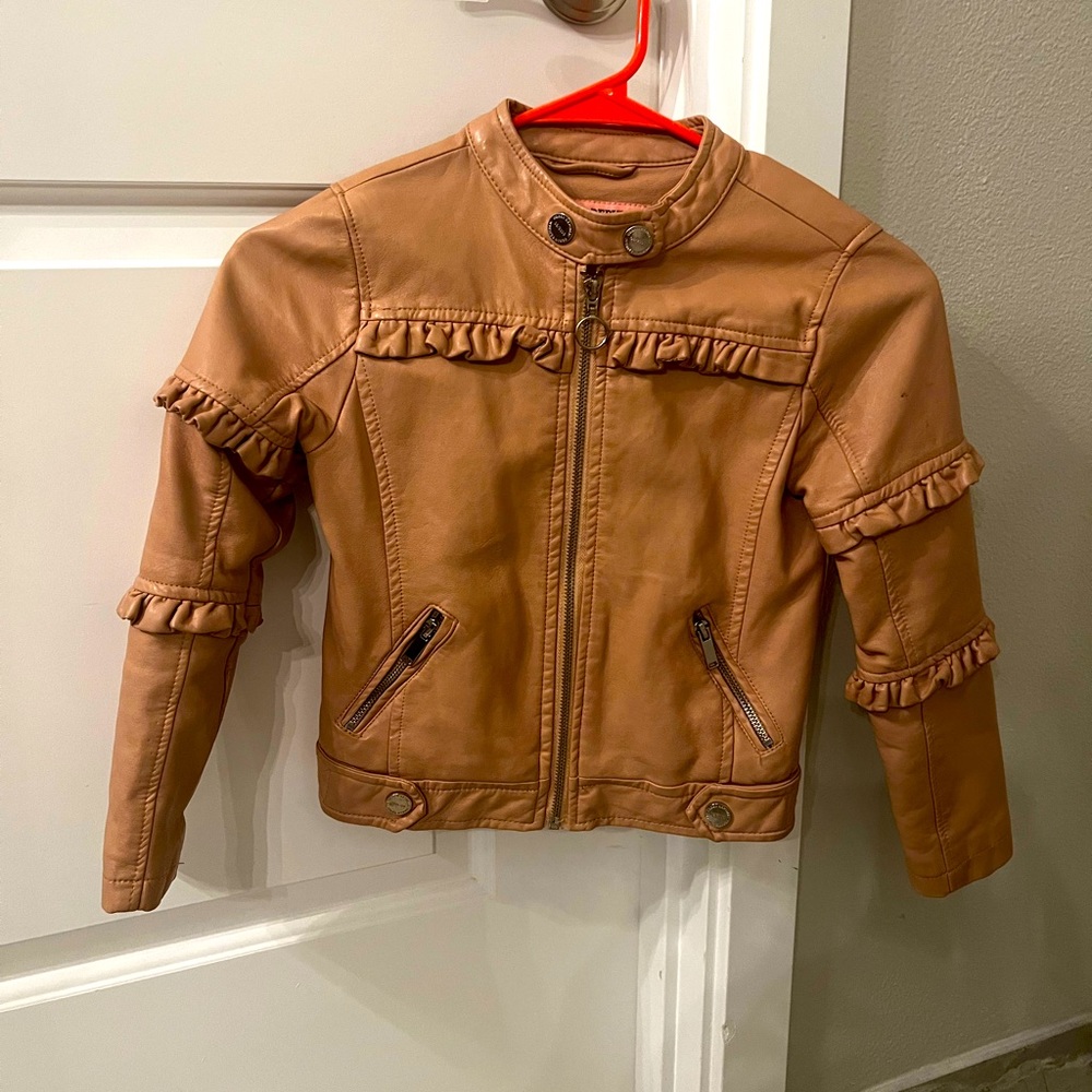 Blush Colored Faux Leather Jacket Size 6X